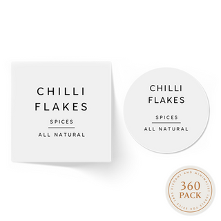Minimalist Spice Jar Labels – White Square & Circle Set