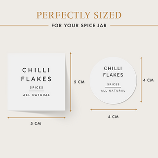 Minimalist Spice Jar Labels – White Square & Circle Set