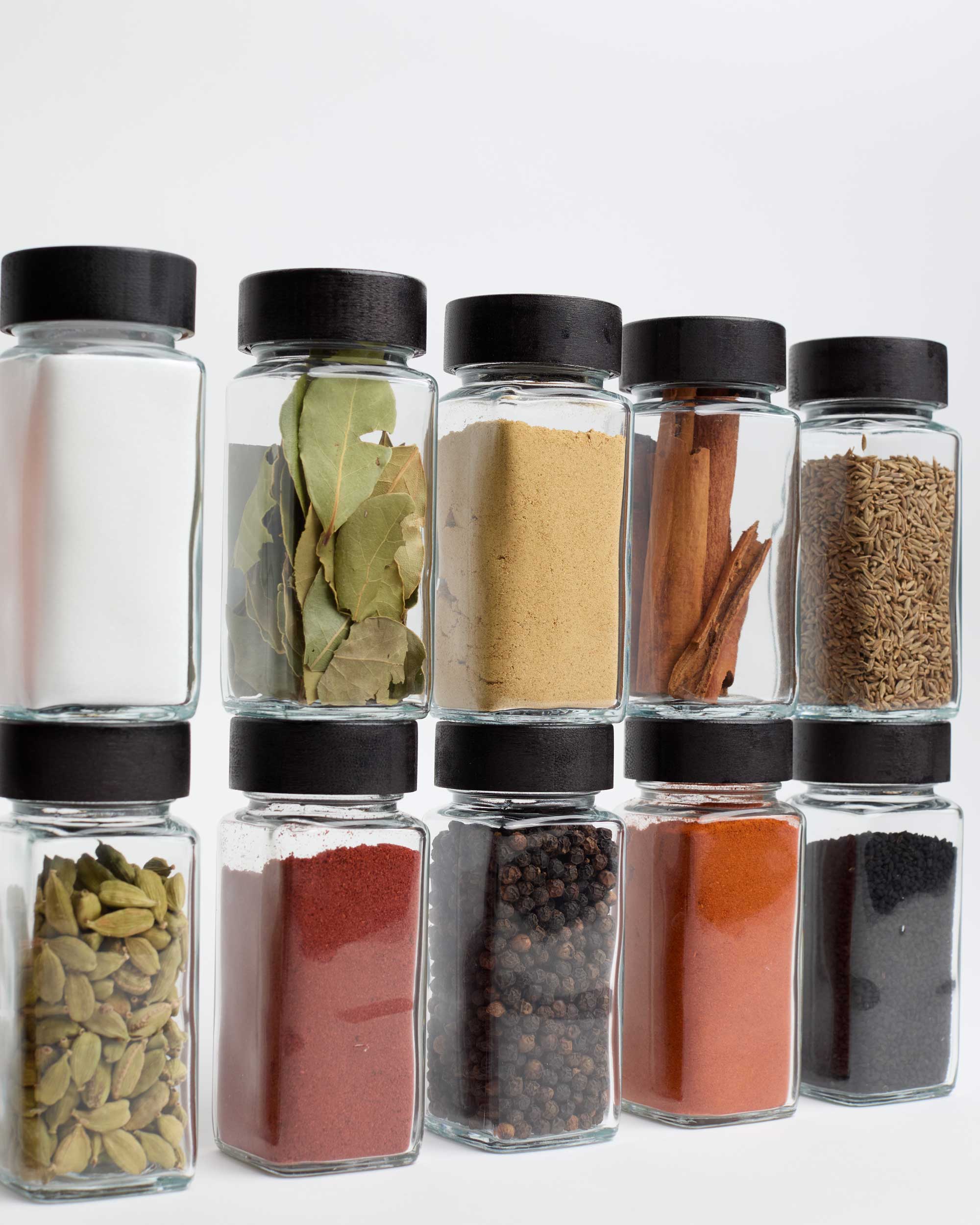 Black Bamboo Spice Jars with Black Labels – LIVABL