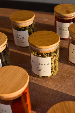 Natural Bamboo Spice Jars
