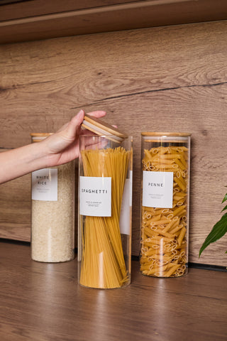 Bamboo Glass Storage Containers (2.2L) – Set of 3