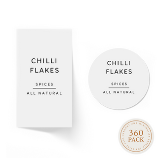 Minimalist Spice Jar Labels – White Rectangle & Circle Set