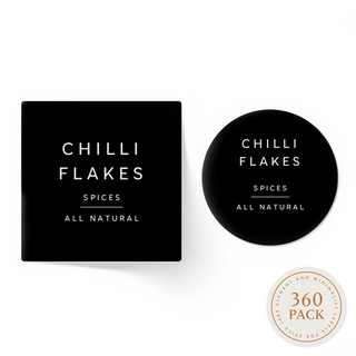 Minimalist Spice Jar Labels – Black Square & Circle Set