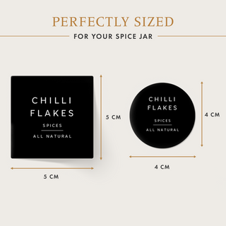 Minimalist Spice Jar Labels – Black Square & Circle Set
