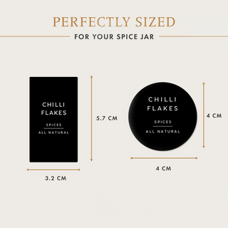Minimalist Spice Jar Labels – Black Rectangle & Circle Set